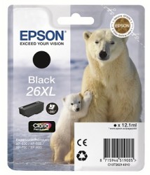 Epson Tintenpatrone Schwarz 26 XL <span class="itemid">C13T26214012</span>