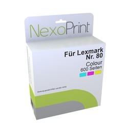 NexoPrint Tintenpatrone farbig f&#252;r Lexmark Nr.80 / 012A1980E 