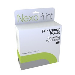 NexoPrint Tintenpatrone Schwarz f&#252;r Canon PG-40 / 0615B001 