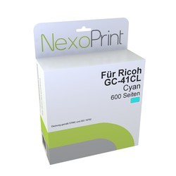 NexoPrint Tintenpatrone GC-41CL cyan f&#252;r Ricoh 405766 