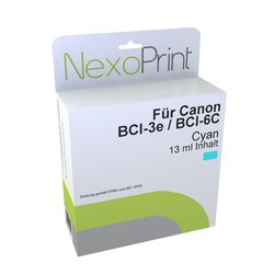 NexoPrint Tintenpatrone cyan f&#252;r Canon BCI-6C & BCI-3eC 