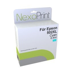 NexoPrint Tintenpatrone Cyan  f&#252;r Epson 502 XL / C13T02W24010 