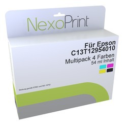 NexoPrint Tintenpatronen Multipack 4 Farben f&#252;r Epson C13T12954012 