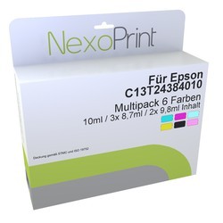 NexoPrint Tinten Multipack (6 Farben) f&#252;r Epson 24 XL / C13T24384010 