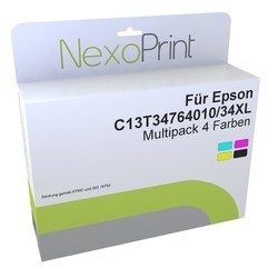 NexoPrint Tintenpatronen Multipack (4 Farben) f&#252;r Epson Typ 34 XL 