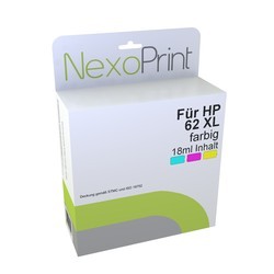 NexoPrint Druckerpatrone f&#252;r HP 62XL farbig 