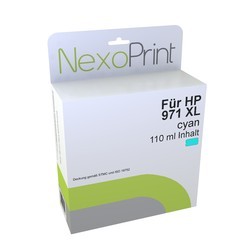 NexoPrint Tinte cyan f&#252;r HP 971XL / CN626AE 