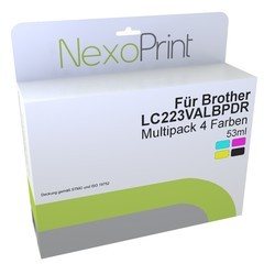 NexoPrint 4x Patronen Value Pack f&#252;r Brother LC223VALBPDR 