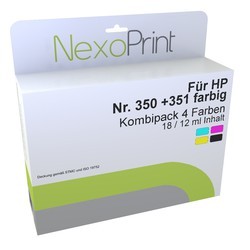 NexoPrint Kombipack f&#252;r HP 350+351 (1x schwarz+1x farbig) 